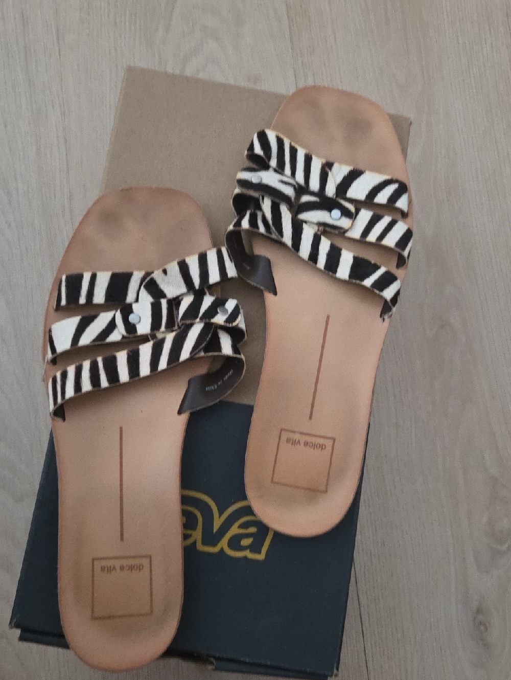 Dolce Vita Zebra Print Slip On Sandals